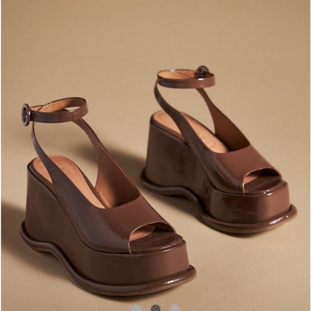 Brown Platform Wedge Sandals